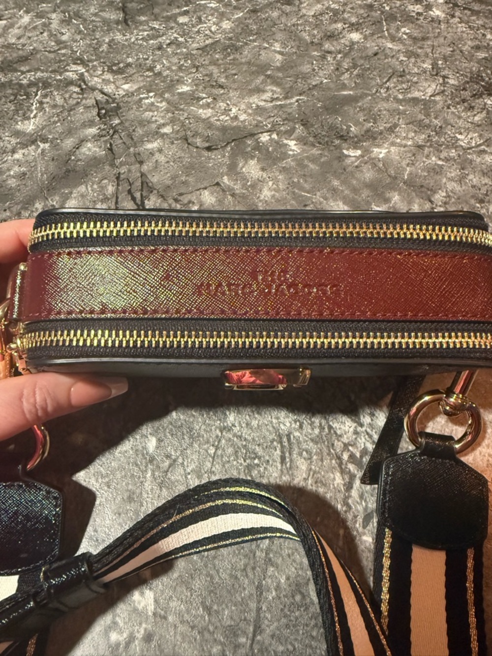 ♠️ ♥️ Marc Jacobs Black and Red Crossbody Bag Gold Accents. Wallet sold seperate - Picture 6 of 9